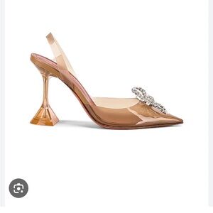 Amina Muaddi Rosie glass slingback Nude